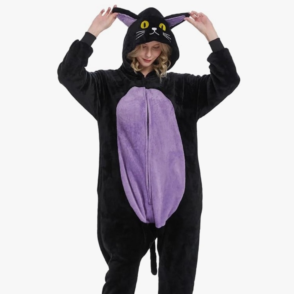 Kids Black and Purple Cat Costume